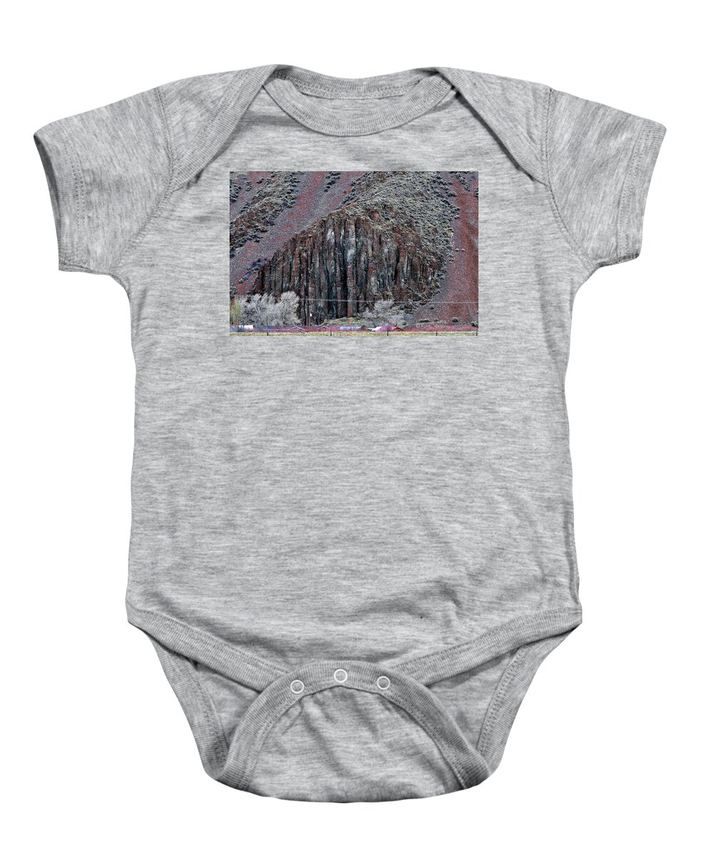 Pipe Organ Rock Formation Baby Onesie featuring the photograph Pipe Organ Rock Geological Feature by Kae Cheatham