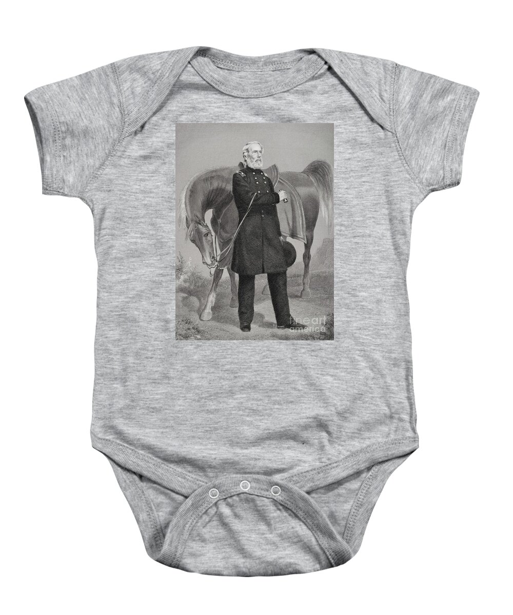General Baby Onesie featuring the painting Portrait Of General Edwin Vose Sumner by Alonzo Chappel