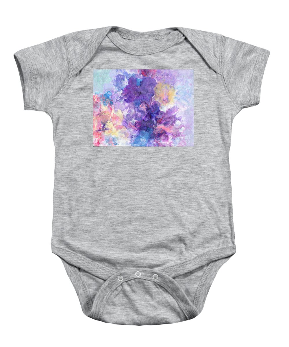 Purple Passion Baby Onesie featuring the painting Purple Passion by Marlene Book