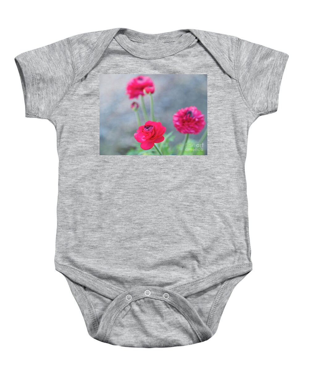 Color Baby Onesie featuring the photograph Ranunculus Blue Dreams 5 by Dorothy Lee