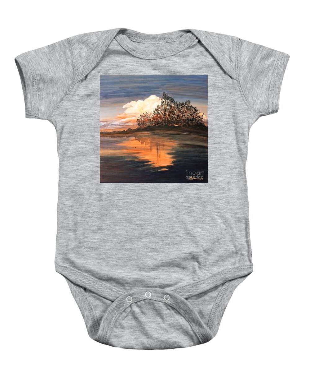 Print Baby Onesie featuring the painting Reflections of Home by Barbara Donovan