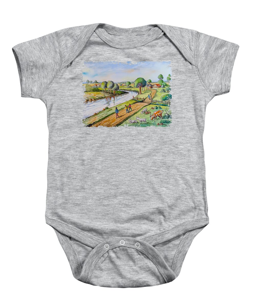 Kenya Art Baby Onesie featuring the painting River Road by Anthony Mwangi