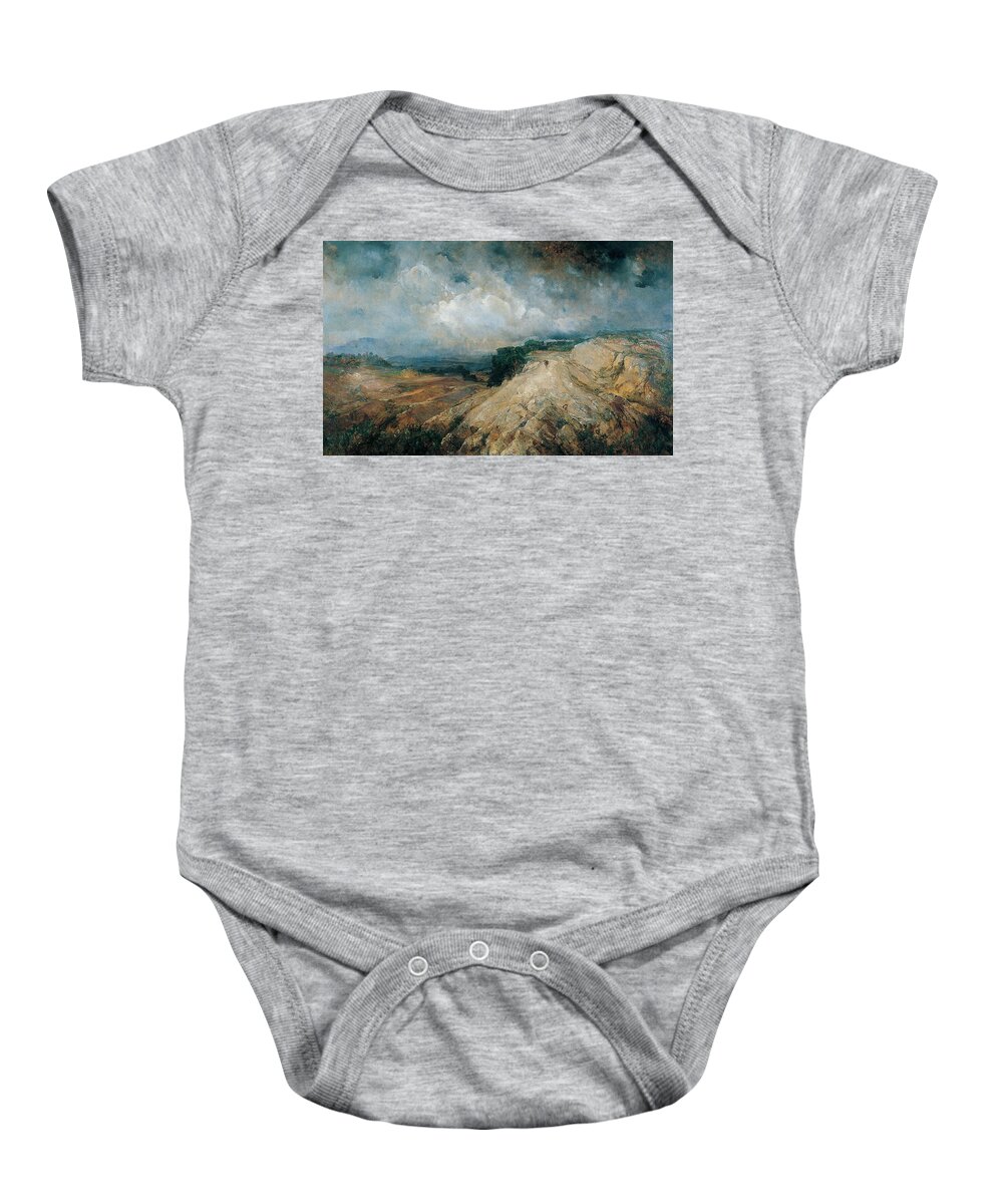 19th Century Art Baby Onesie featuring the painting Rocky Landscape by Ramon Marti Alsina
