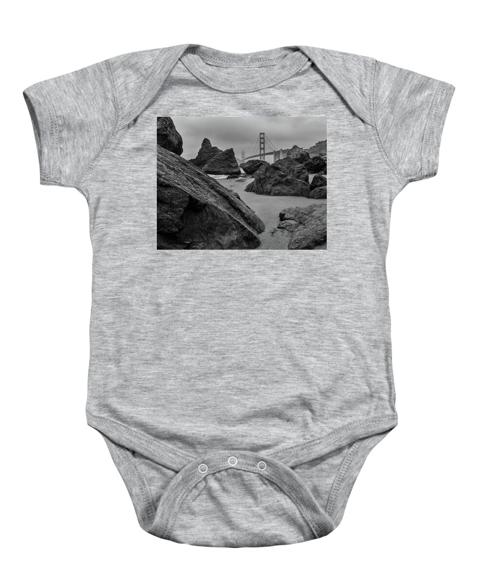 S.f. Baby Onesie featuring the photograph Rocky Marshall's Beach by Mike Long