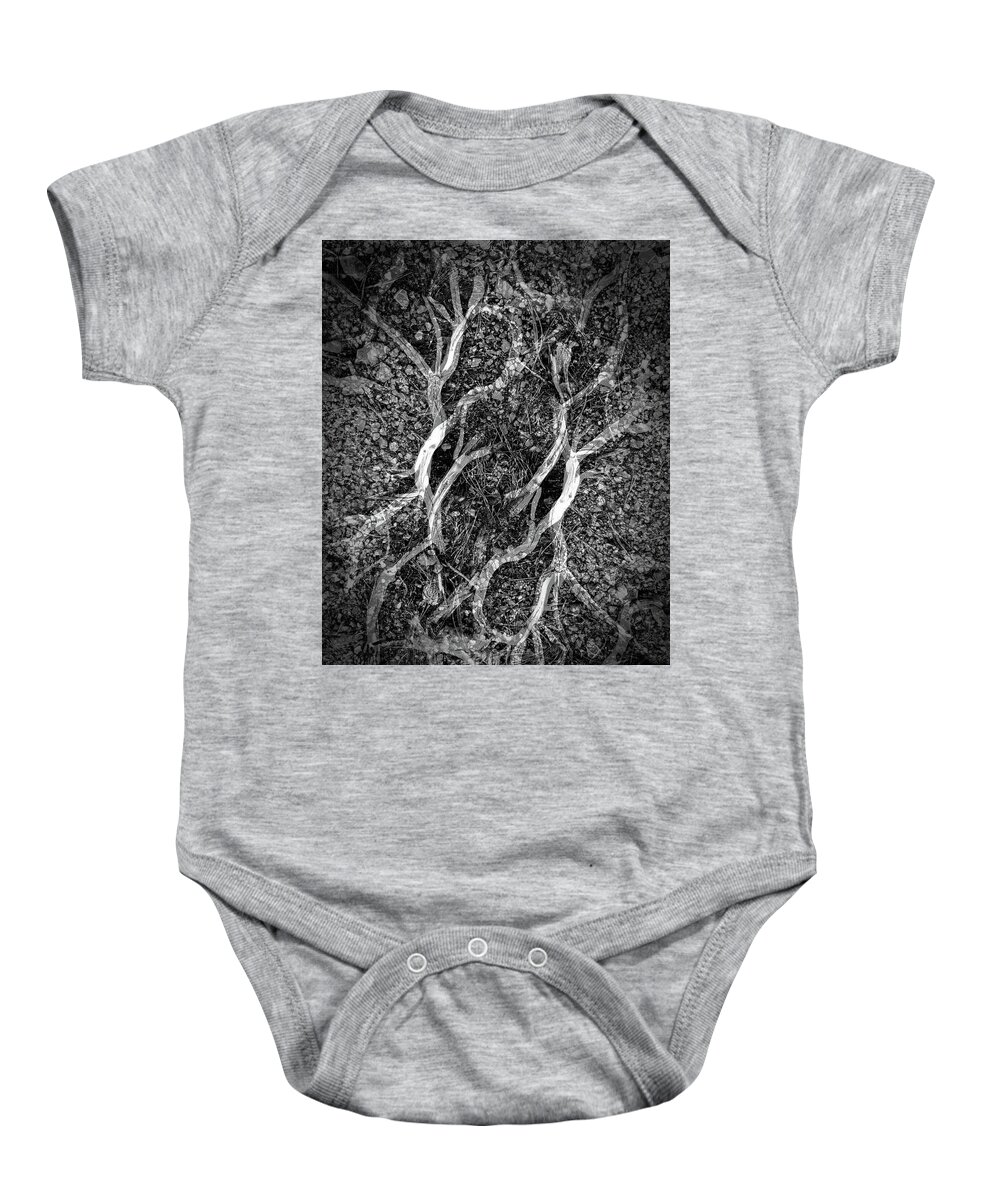 B&w Baby Onesie featuring the photograph Roots by JustJeffAz Photography