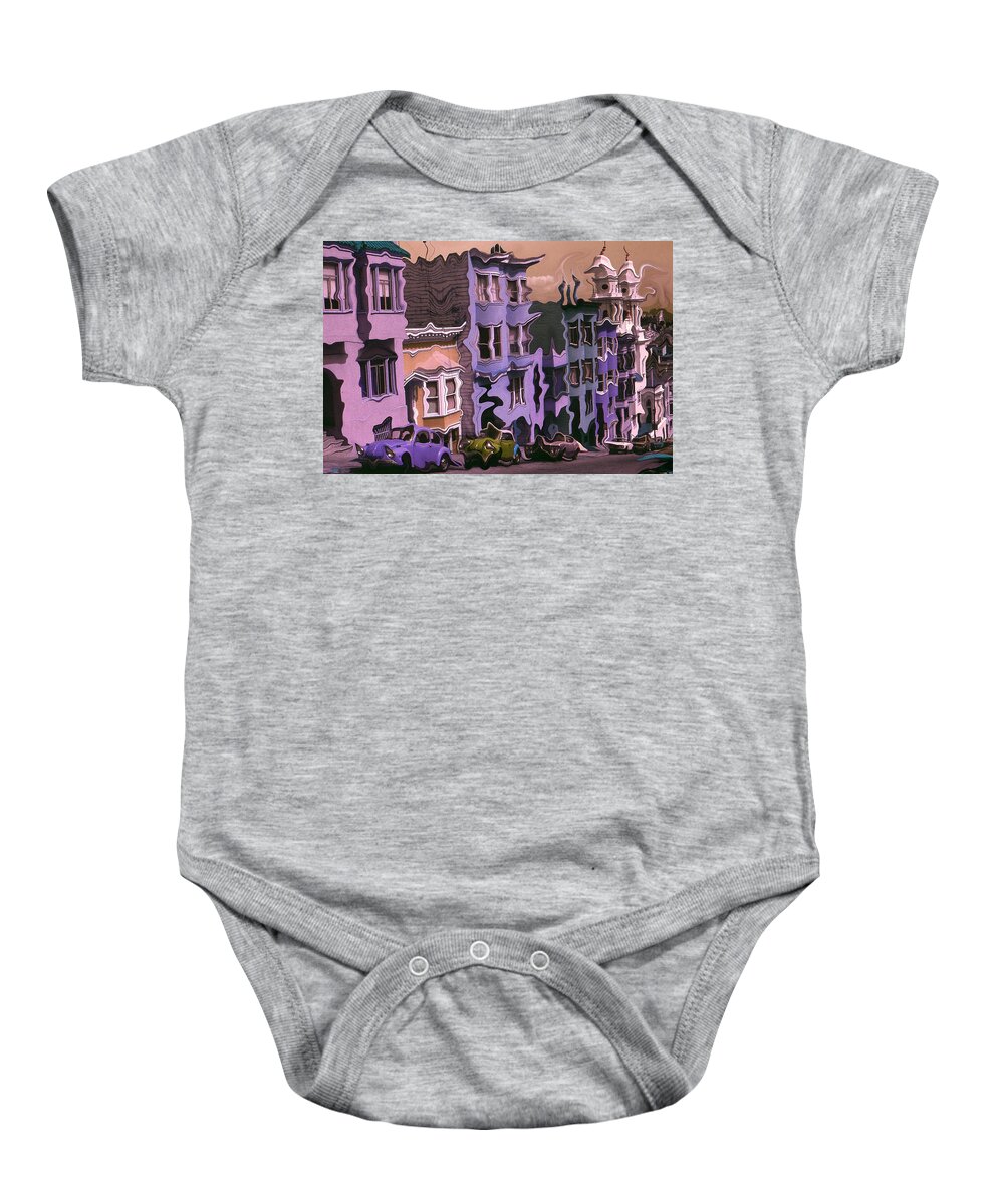 San+francisco Baby Onesie featuring the digital art San Francisco Fairytale - Fantasy Art by Peter Potter
