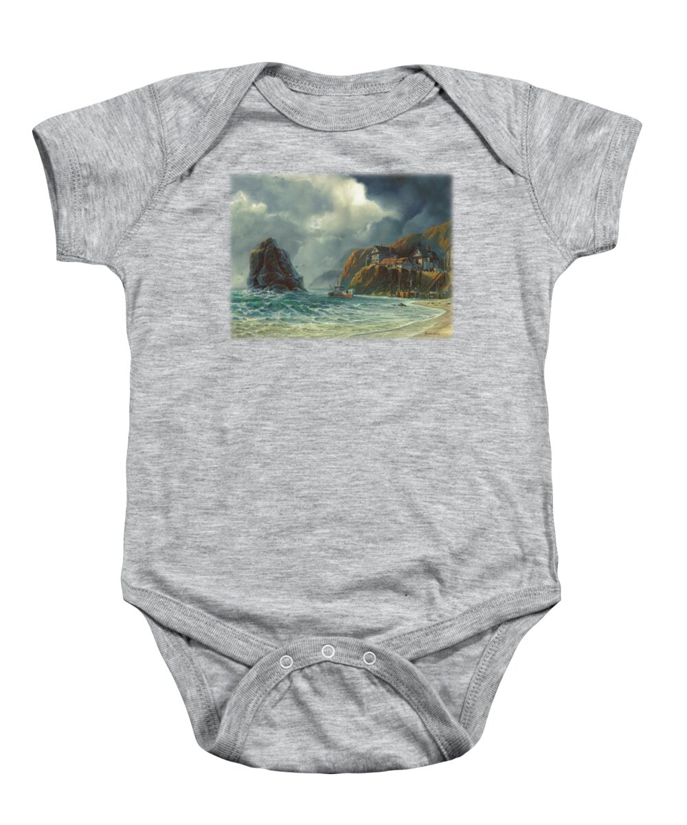 Michael Humphries Baby Onesie featuring the painting Sanctuary by Michael Humphries