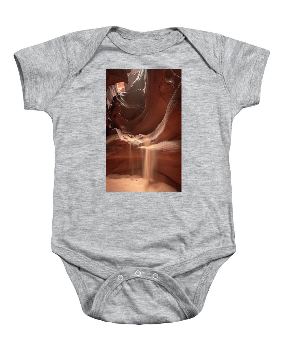 Sandstone Baby Onesie featuring the photograph Sand of Time by Laura Hedien