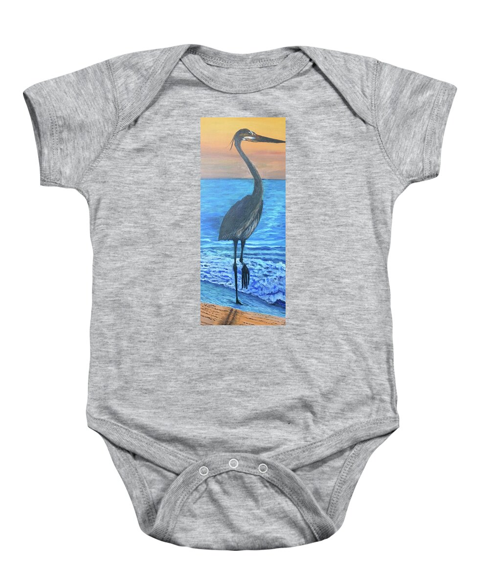 Waterfowl Baby Onesie featuring the painting Sandhill Strut by Toni Willey