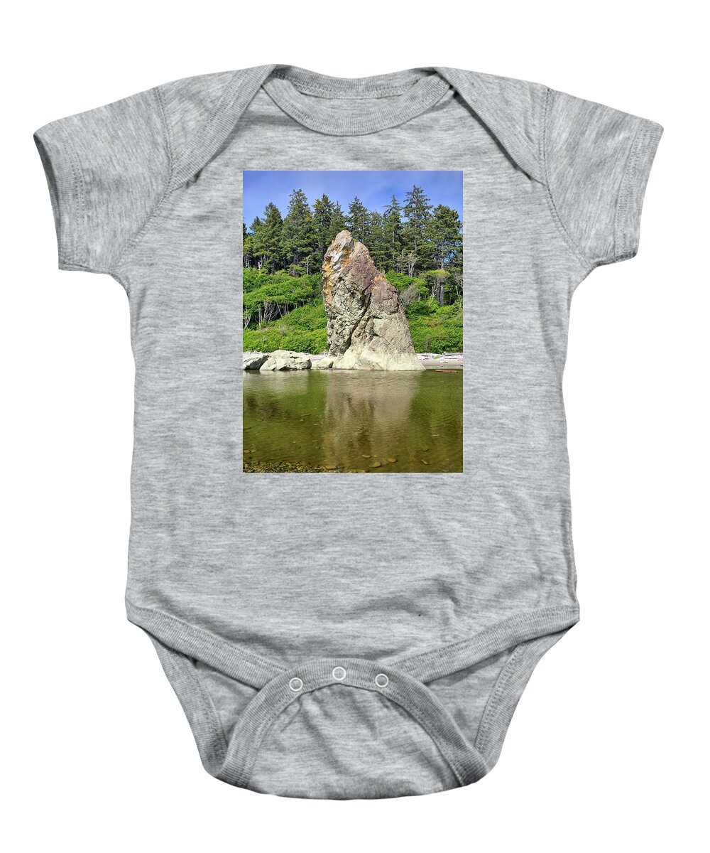 Sea Stack Baby Onesie featuring the photograph Sea stack at Ruby beach by Kyle Lee