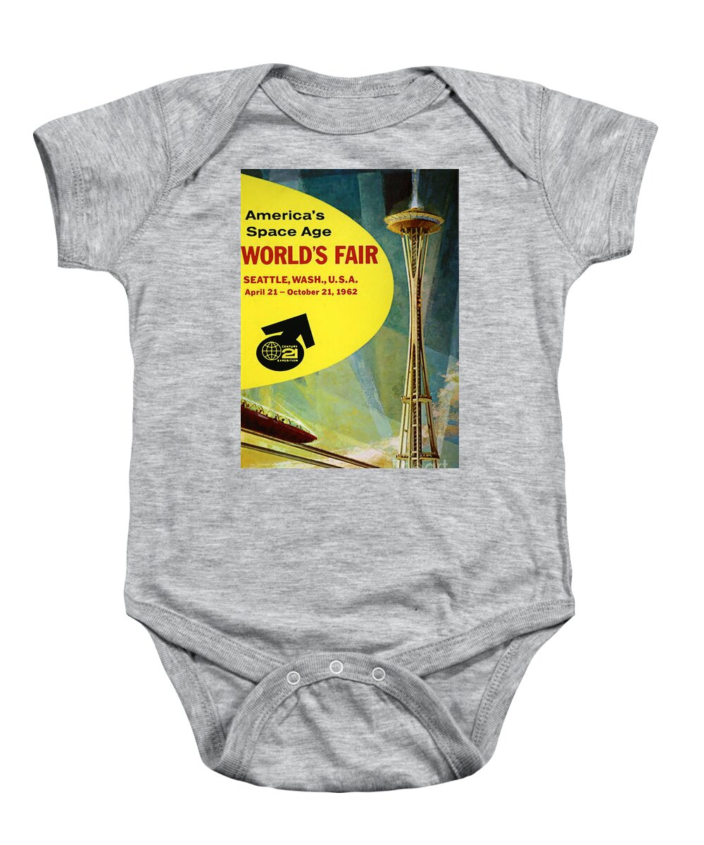 Seattle Baby Onesie featuring the photograph Seattle worlds fair by Imagery-at- Work
