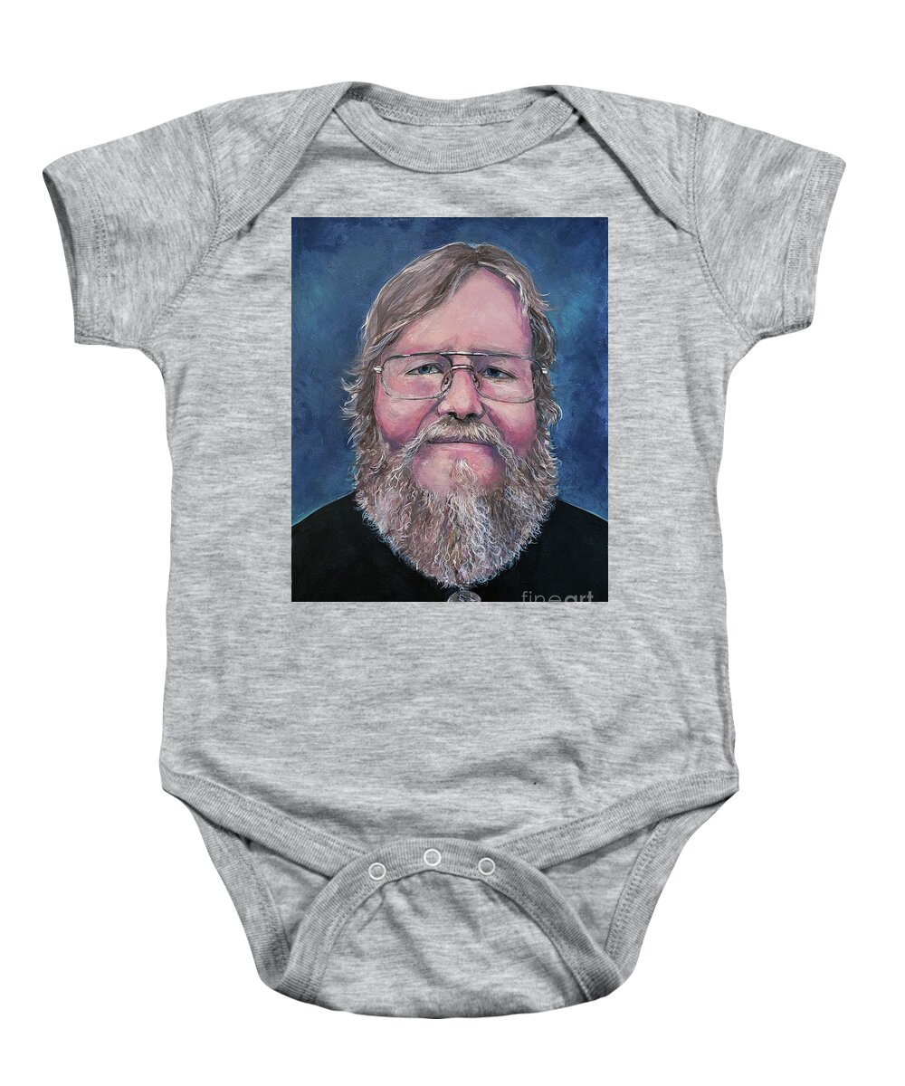 Tom Carlton Baby Onesie featuring the painting Self Portrait 2019 by Tom Carlton