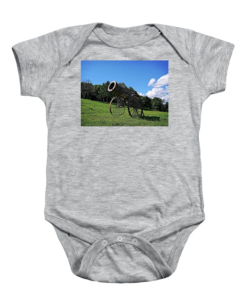 Cannon Baby Onesie featuring the photograph Shipka Pass cannon by Martin Smith