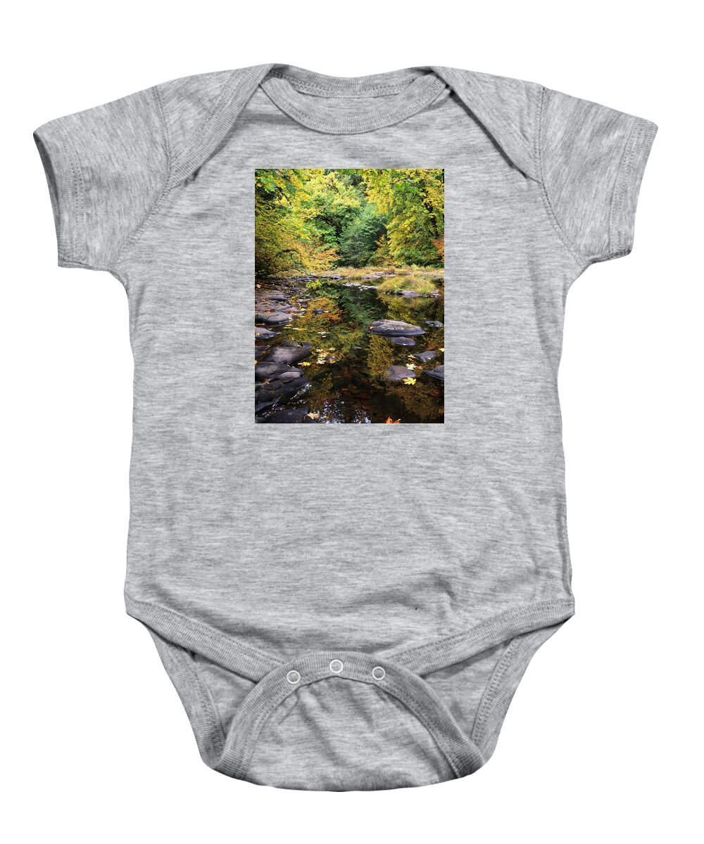 Autumn Baby Onesie featuring the photograph Smith River Reflections by Robert Potts