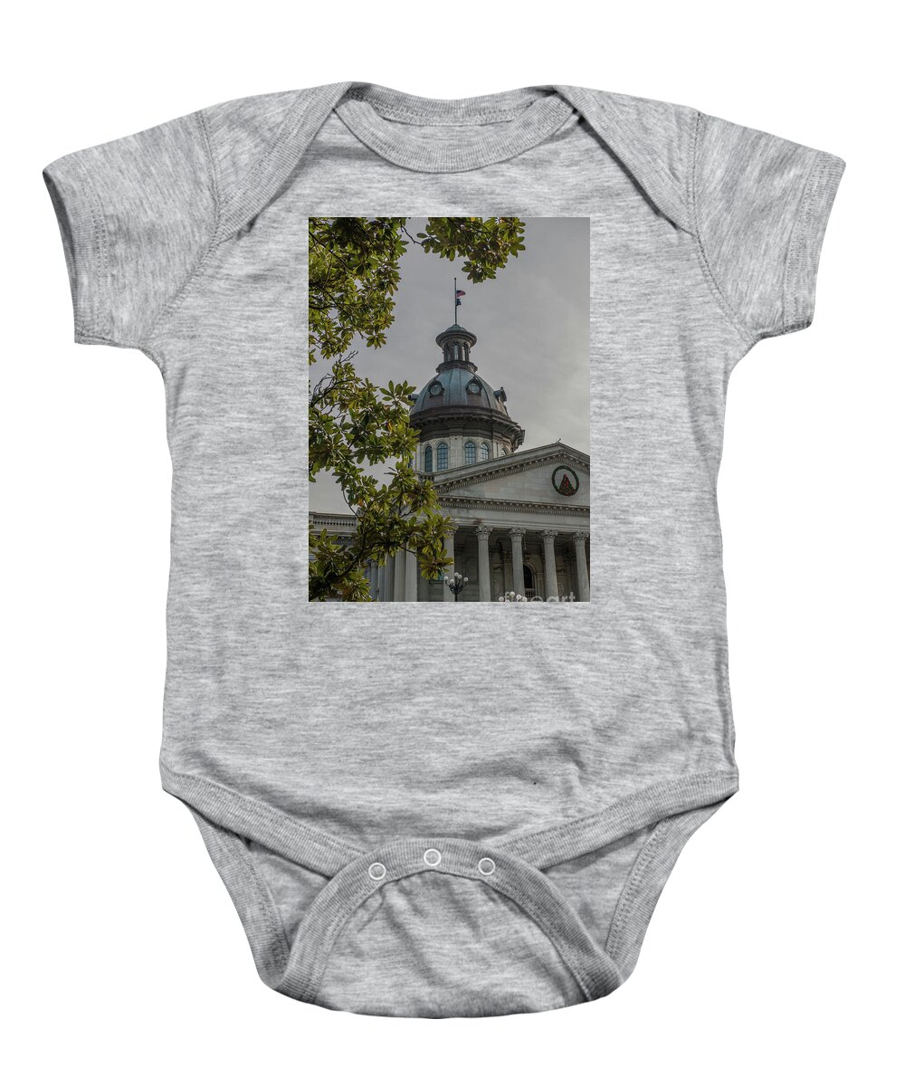 South Carolina State House Baby Onesie featuring the photograph South Carolina Seat of State Goverment by Dale Powell