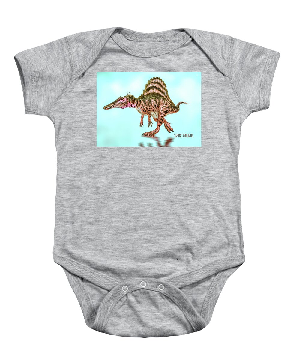 Spinosaurus Baby Onesie featuring the digital art Spinosaurus by Bob Orsillo