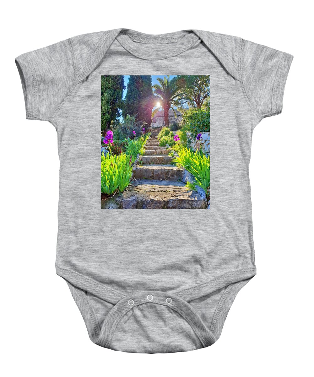 Flowers Baby Onesie featuring the photograph Heavenly Stairway by Andrea Whitaker