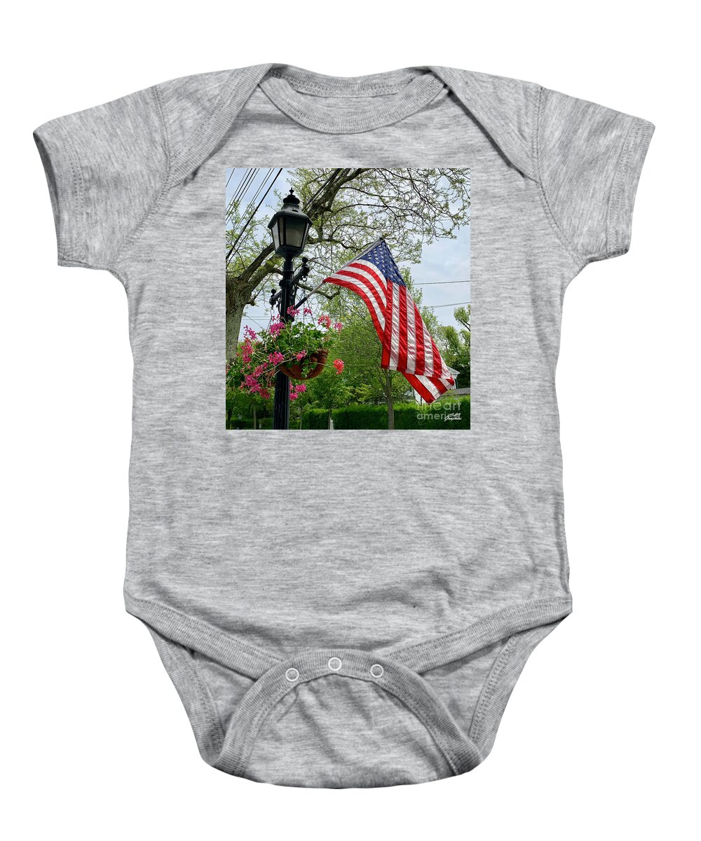 American Flag Baby Onesie featuring the photograph Stars and Stripes 3 by CAC Graphics