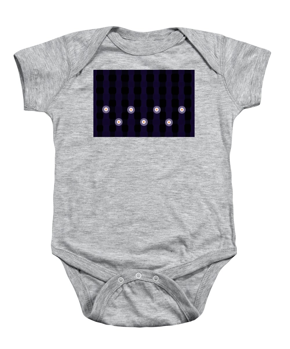 Sunny Side Up Baby Onesie featuring the mixed media Sunny Side Up Abstract by David Dehner