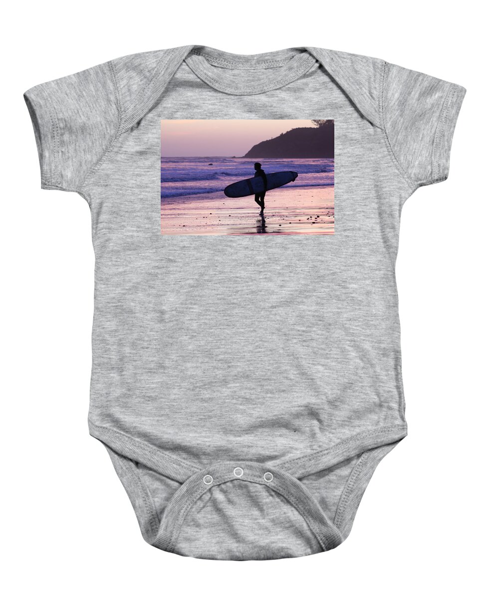 Sunset Baby Onesie featuring the photograph Sunset Surf by FD Graham
