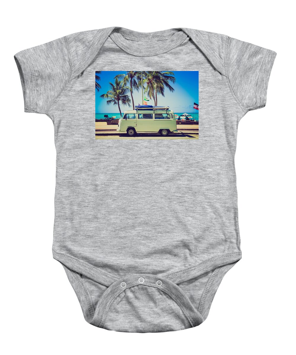 Photo Baby Onesie featuring the photograph Surfer van by Top Wallpapers