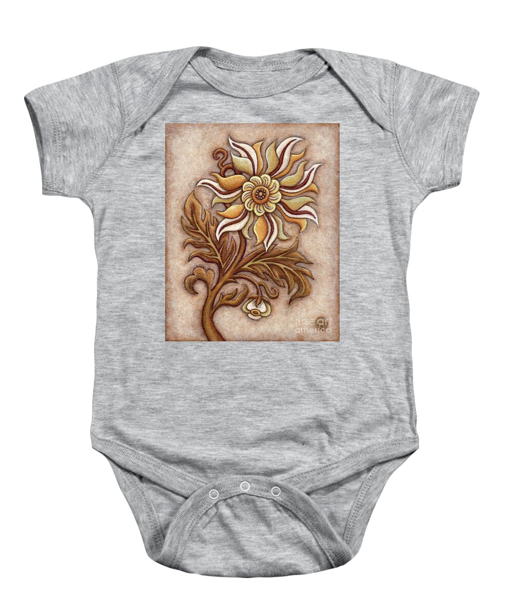 Floral Baby Onesie featuring the painting Tapestry Flower 1 by Amy E Fraser