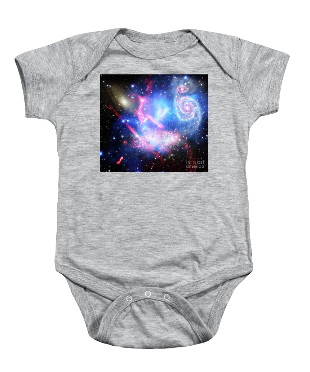 Telescope Baby Onesie featuring the photograph Telescopes Combine to Push Frontier on Galaxy Clusters. by Joaquin Corbalan