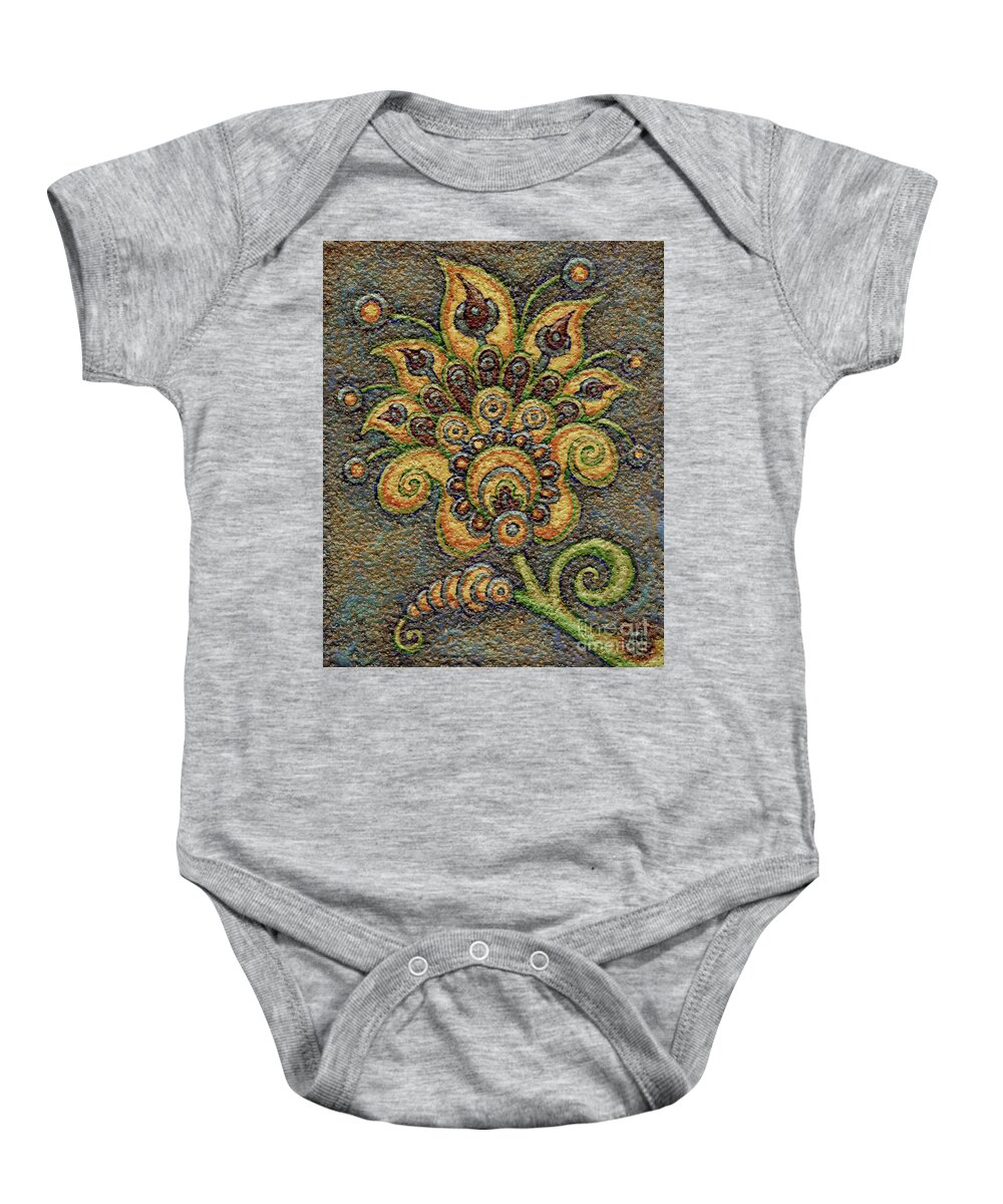 Floral Baby Onesie featuring the painting Textured Tapestry 8 by Amy E Fraser