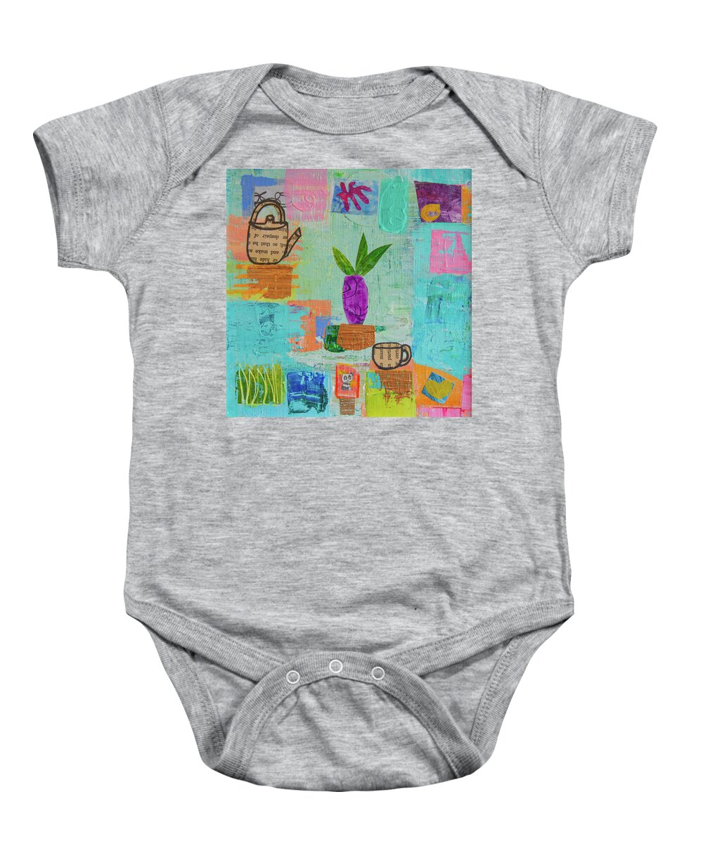 Tea Baby Onesie featuring the mixed media The Art of Tea Two by Julia Malakoff