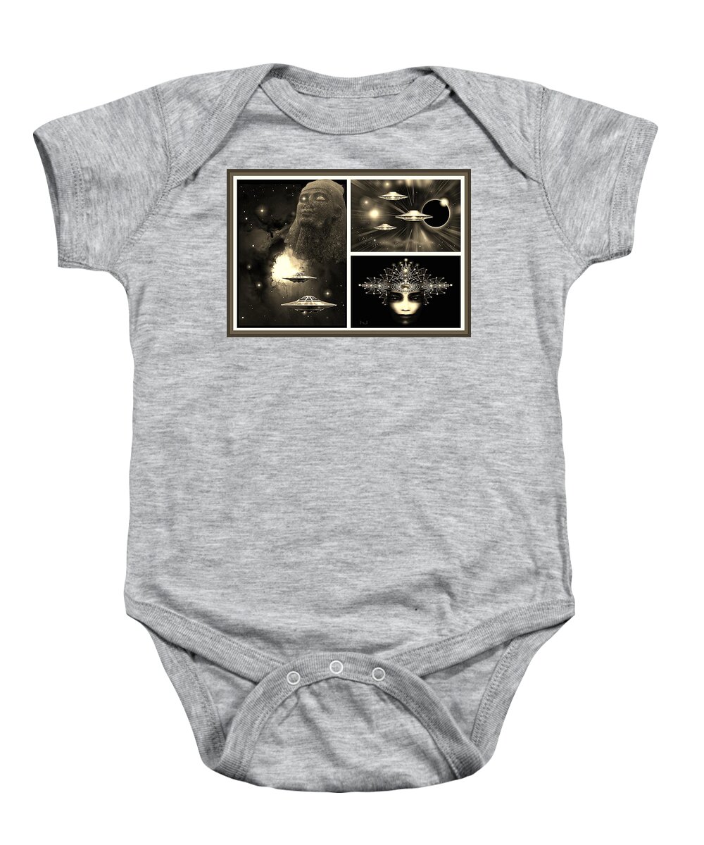 Enigma Baby Onesie featuring the digital art The Enigma of Space by Hartmut Jager