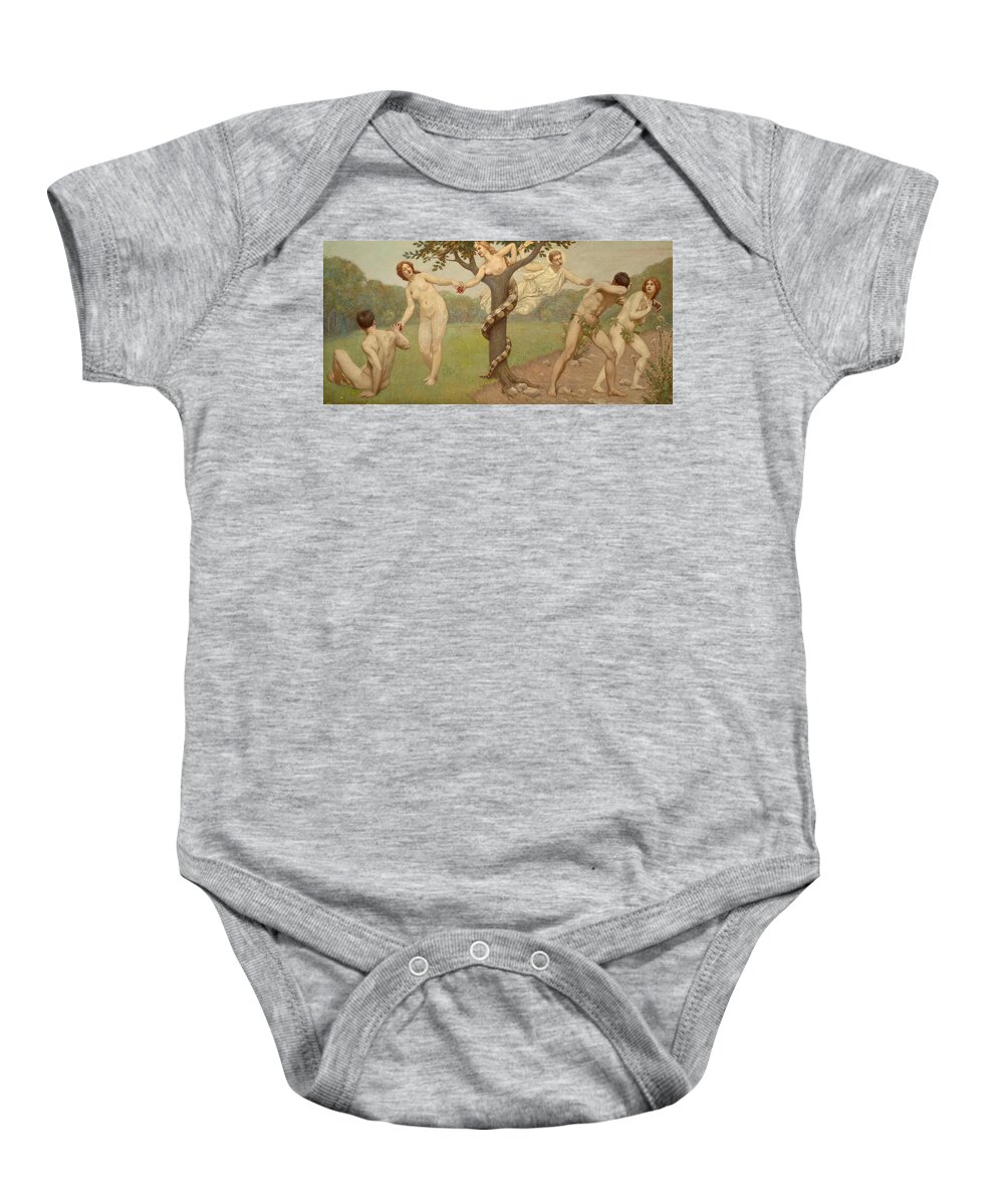 19th Century Art Baby Onesie featuring the painting The Fall by Kenyon Cox