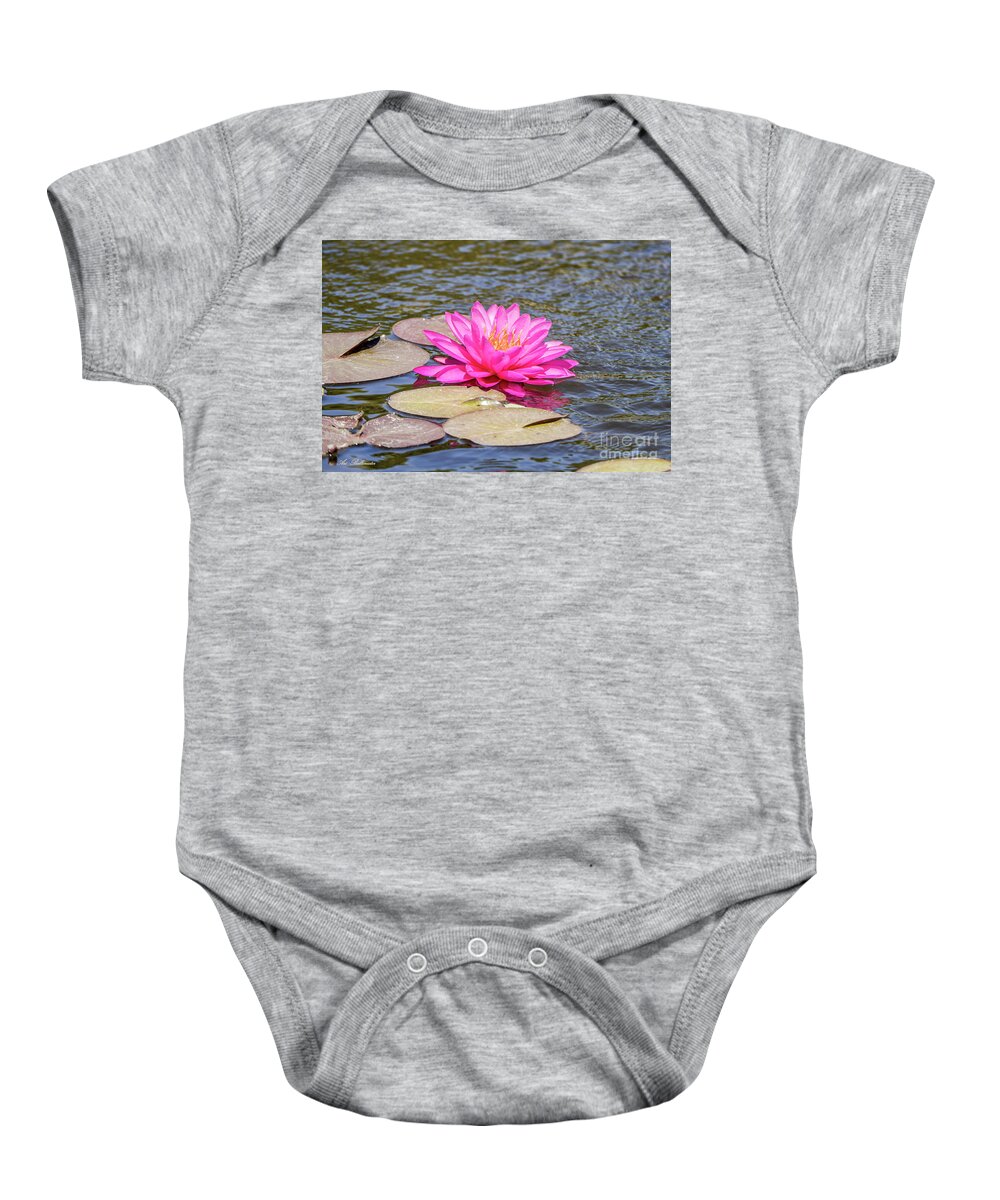 Water Lily Baby Onesie featuring the photograph The Lady Is Pink 03 by Arik Baltinester