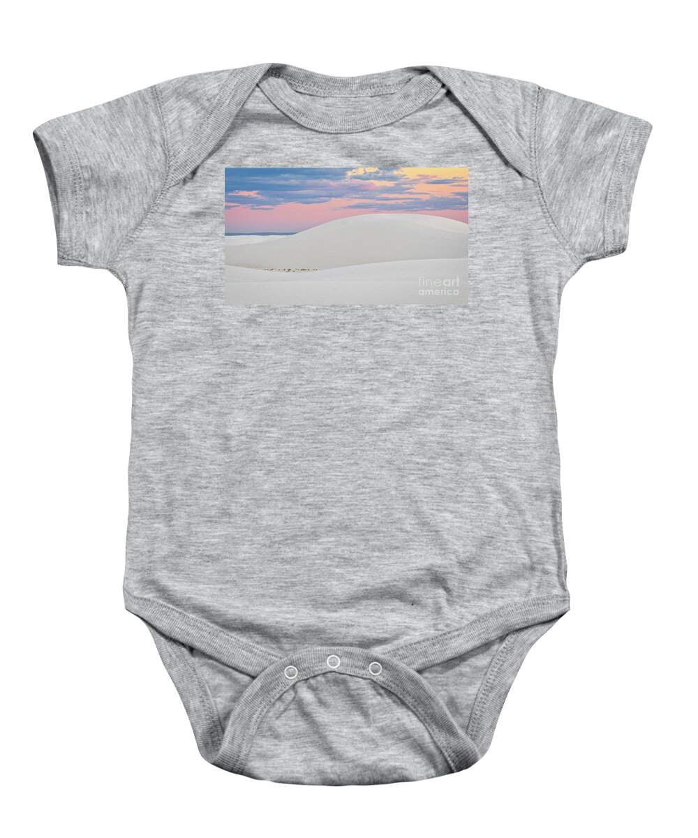 White Sands National Monument Baby Onesie featuring the photograph The Land Of Baby Pinks And Blues by Doug Sturgess