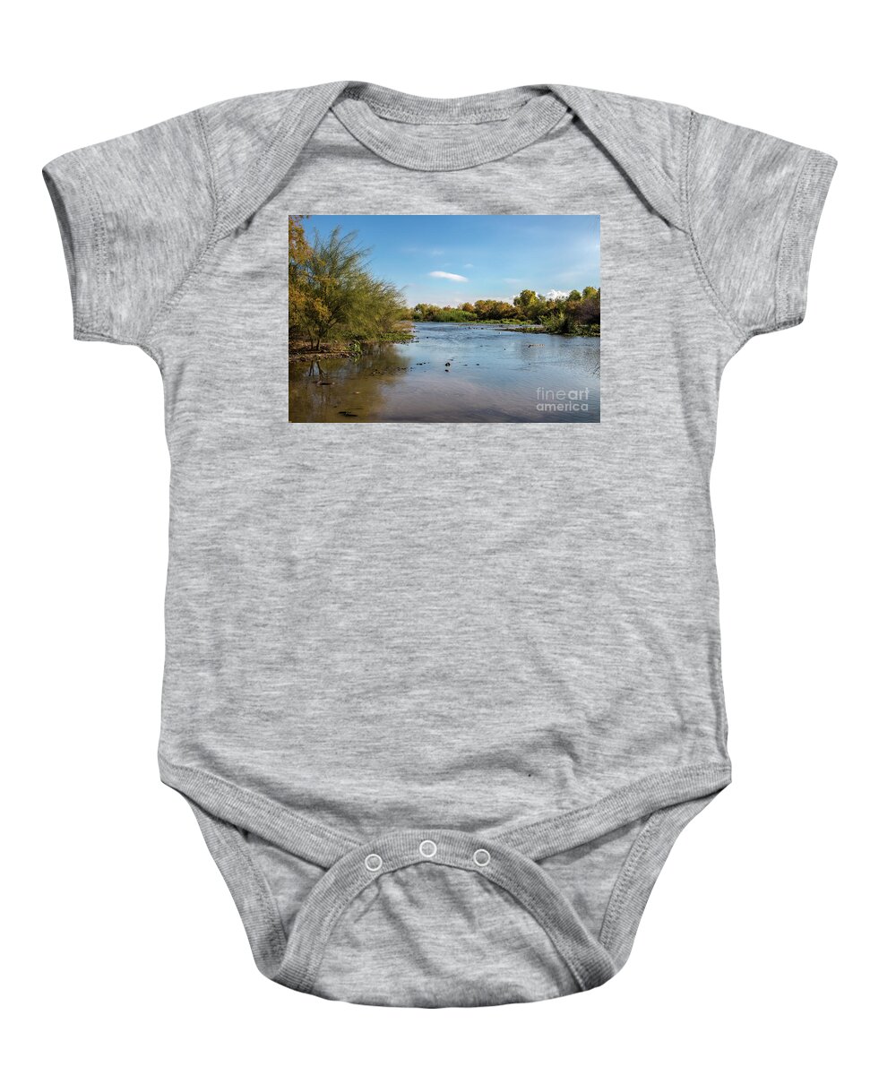 Arizona Baby Onesie featuring the photograph The Salt at Three Rivers by Kathy McClure