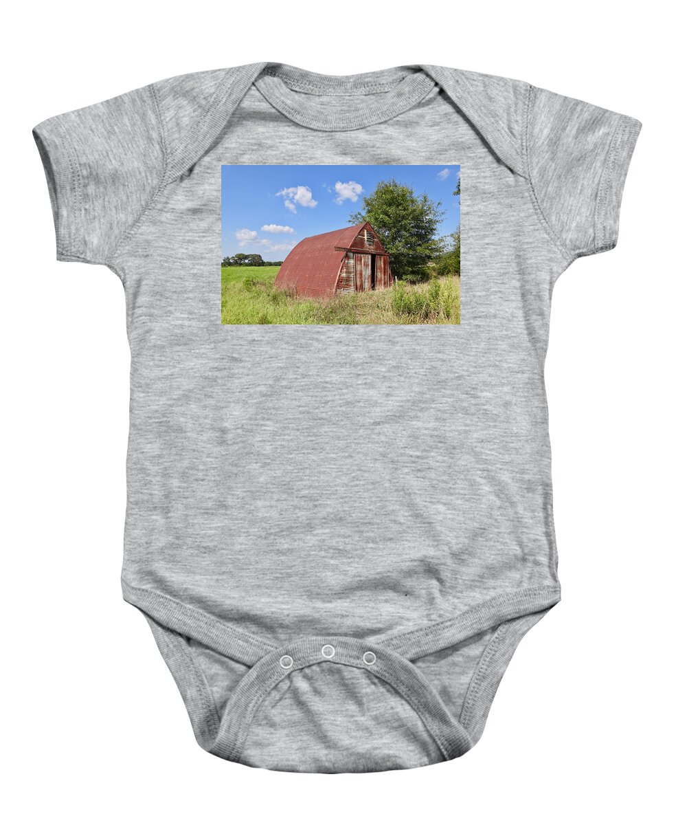 Shed Baby Onesie featuring the photograph The Shed at Vigo by Steven Gordon
