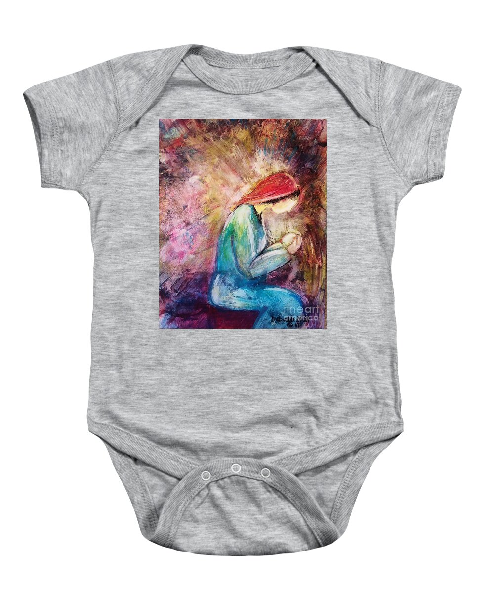 Faceless Art Baby Onesie featuring the painting Tiny Treasure by Deborah Nell