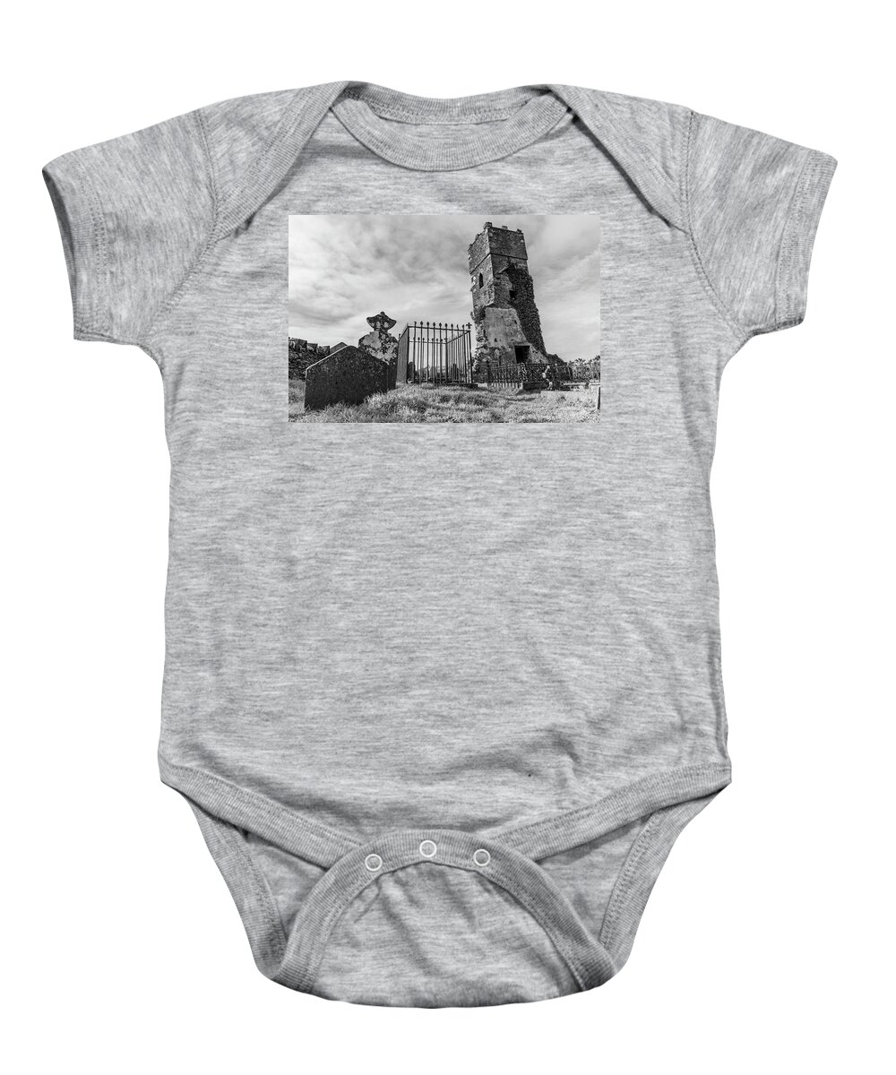 Canon Travel Photography Baby Onesie featuring the photograph Valentia Island ireland Grave by John McGraw