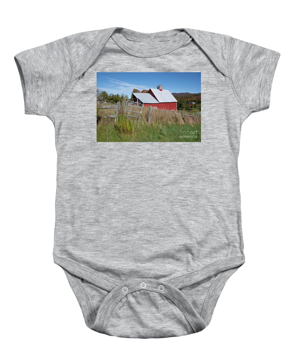 Barn Baby Onesie featuring the photograph Vermont Barn by John Greco
