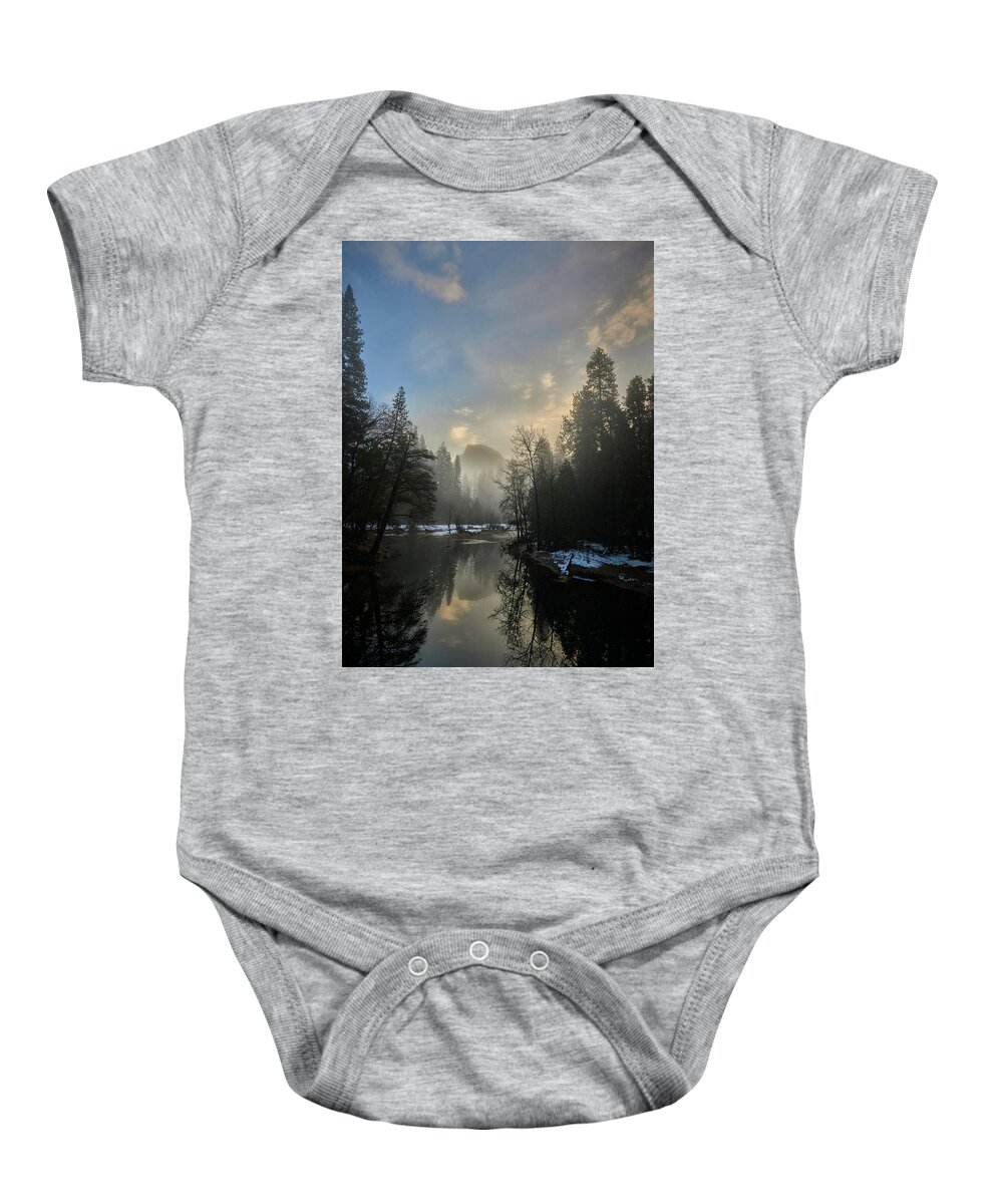 Jon Glaser Baby Onesie featuring the photograph View of Half Dome by Jon Glaser