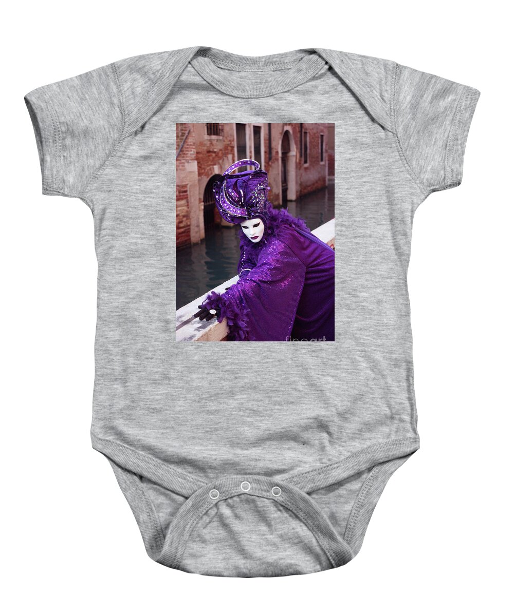 Violet Baby Onesie featuring the photograph Violet Mask in Venezia by Riccardo Mottola