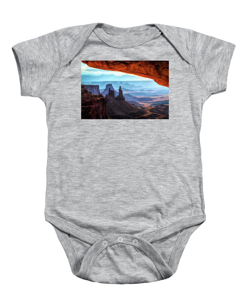 Mesa Baby Onesie featuring the photograph Washer Woman Arch by Paul LeSage