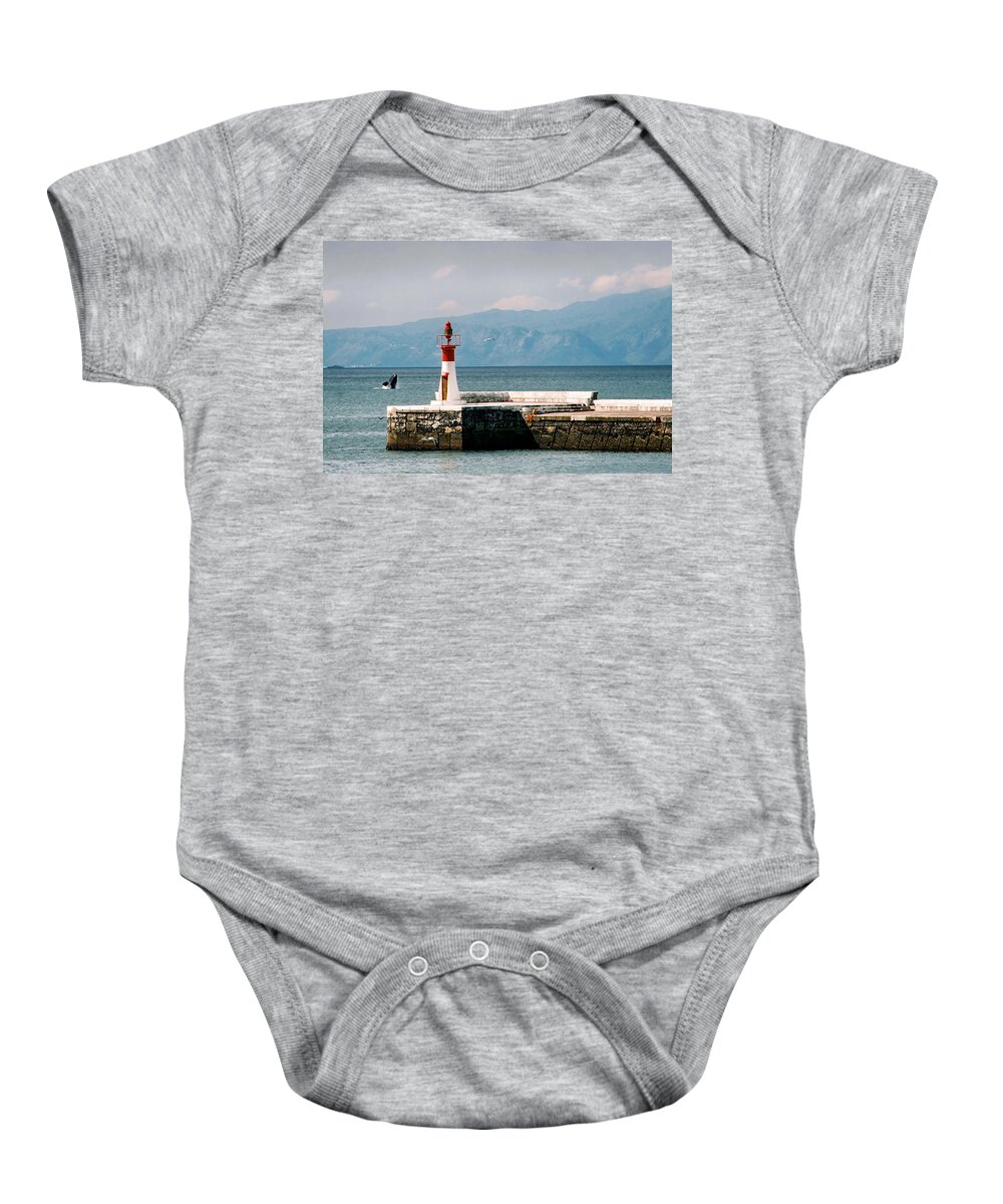 Whale Baby Onesie featuring the photograph Whale Breaching by Andrew Hewett