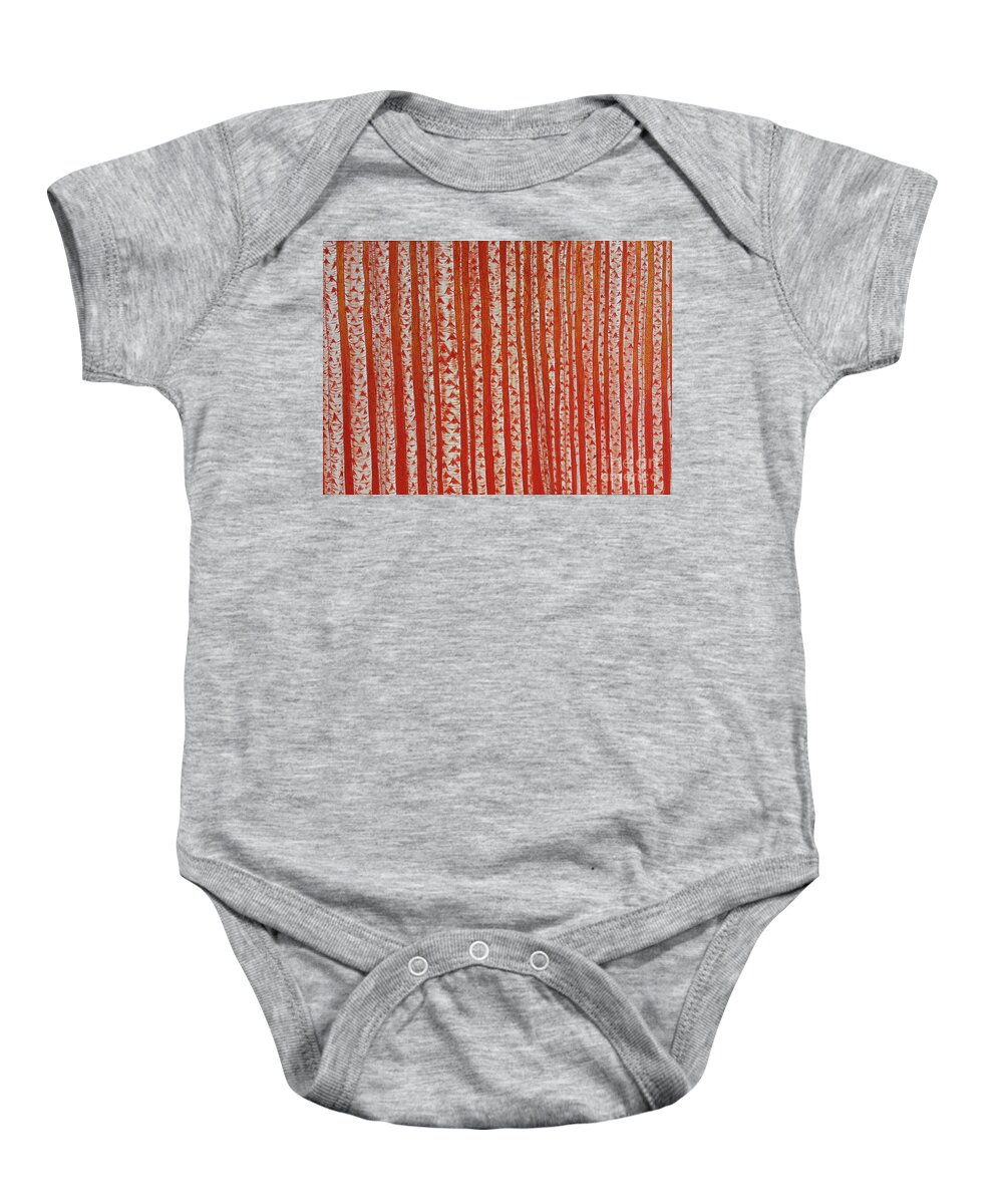 Goolge Images Baby Onesie featuring the painting White Poplar Trunks by Fei A
