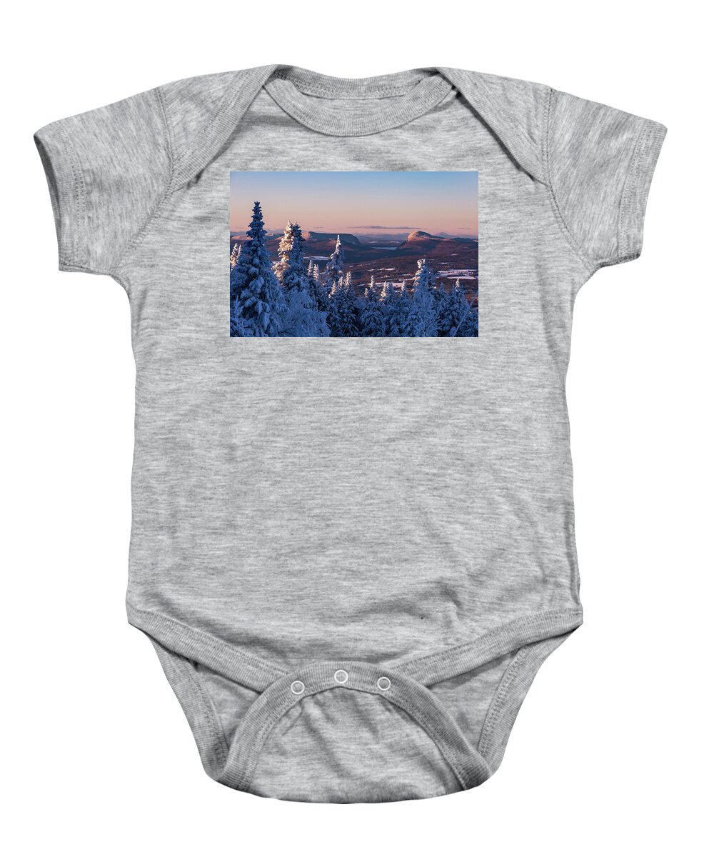 Willoughby Baby Onesie featuring the photograph Willoughby Gap Winter by Tim Kirchoff