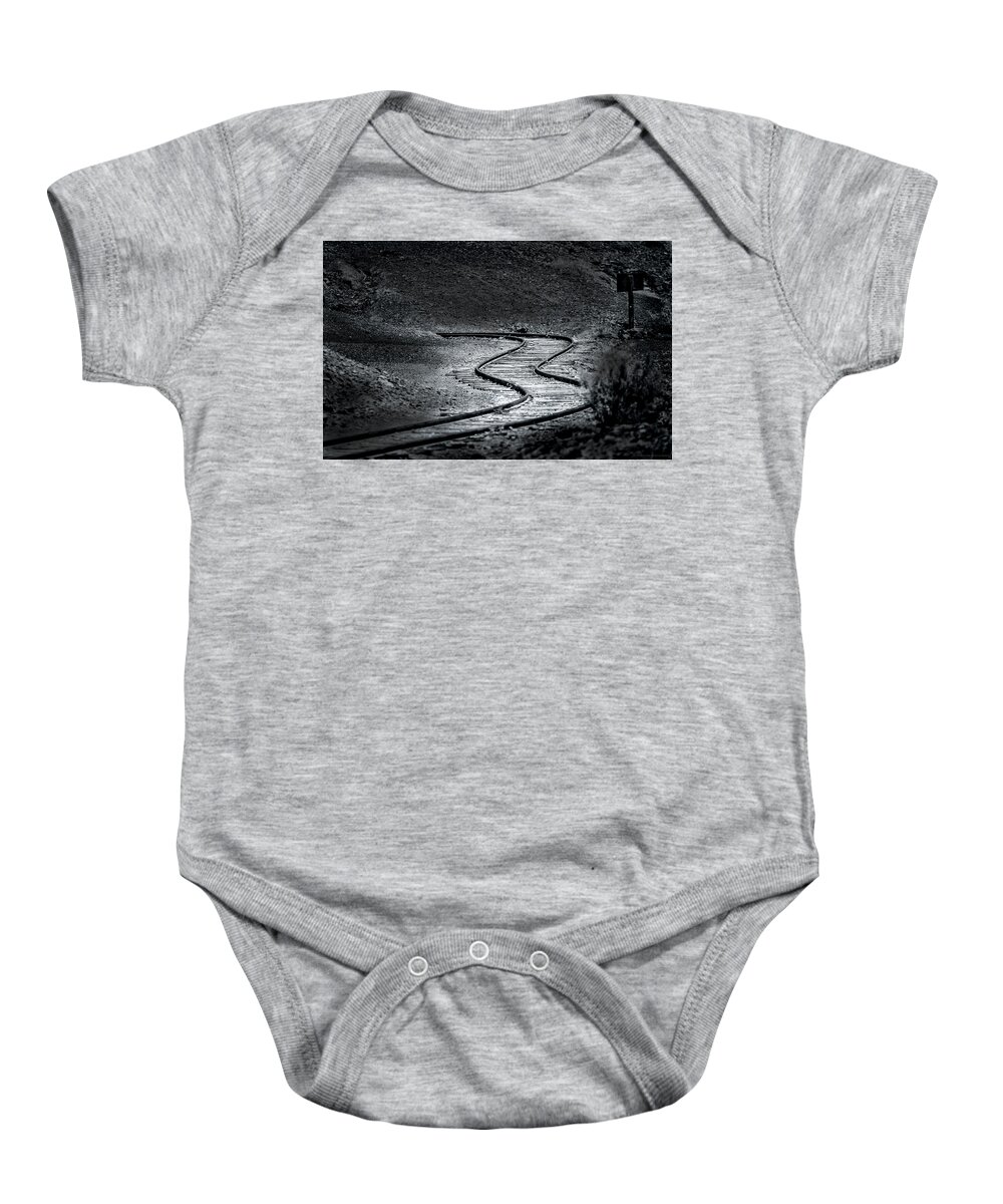 Abandond Baby Onesie featuring the photograph Winding Road Ahead by Denise Dube