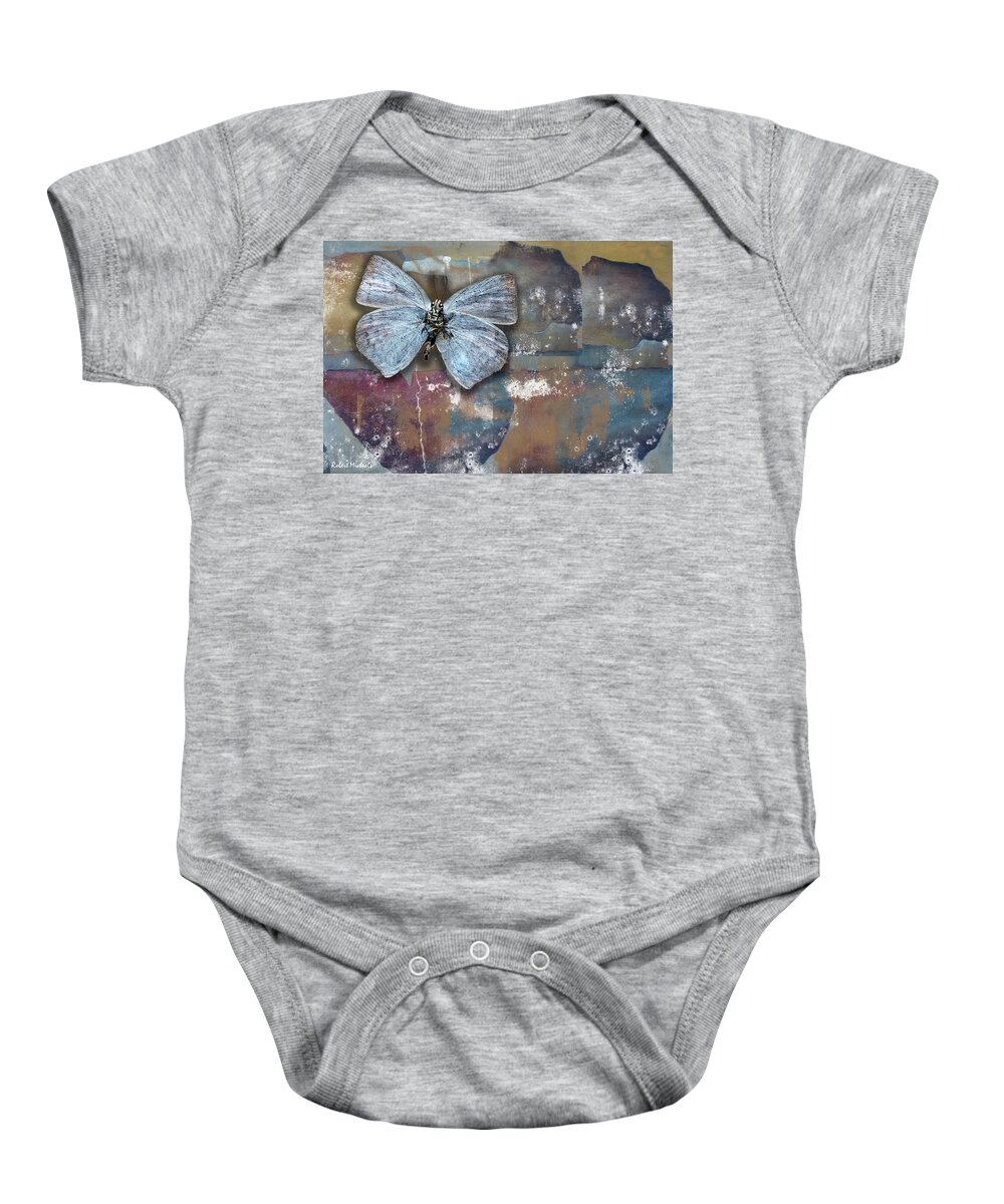 Butterfly Baby Onesie featuring the photograph Wings Against A Wall by Robert Michaels