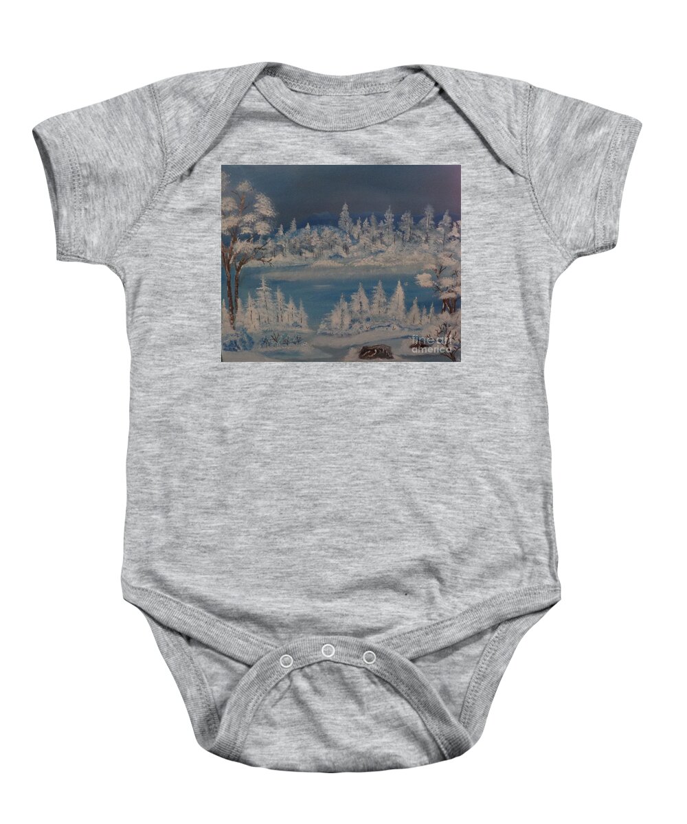  Baby Onesie featuring the painting Winter Chill # 9 by Donald Northup