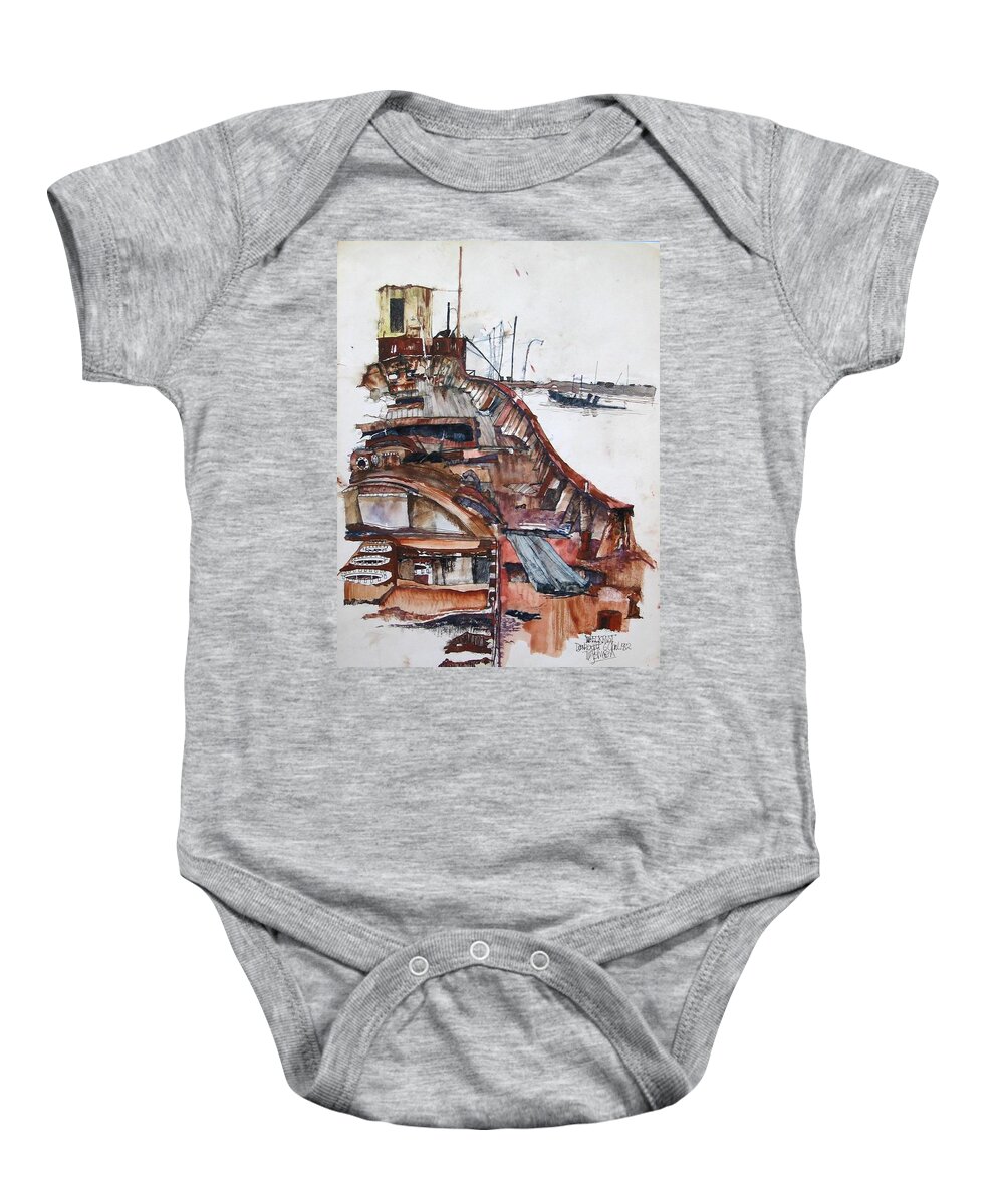 Baby Onesie featuring the painting WreckRust by Tim Johnson