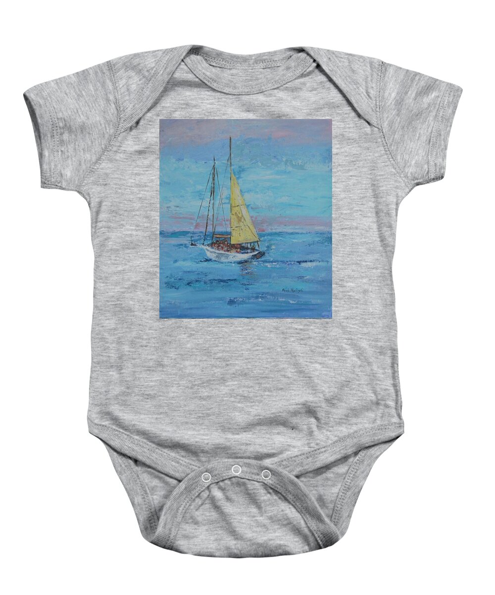 Painting Baby Onesie featuring the painting Yellow Sail by Paula Pagliughi