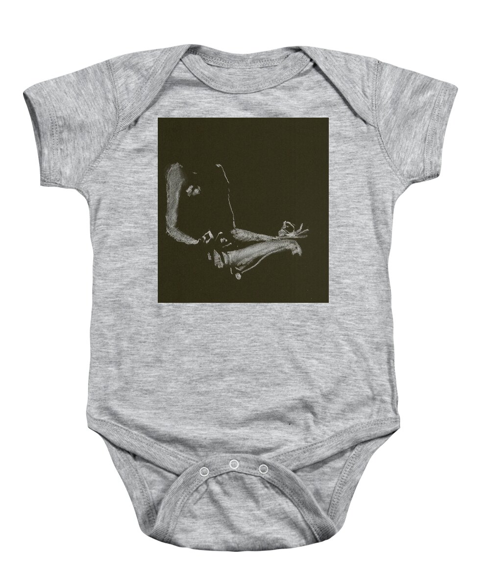 Yoga Baby Onesie featuring the drawing Yoga position by Marica Ohlsson